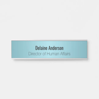 Robin Shell Blue Metallic Personalized Name Bord Deurbordje