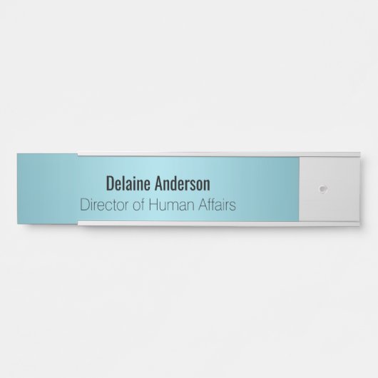 Robin Shell Blue Metallic Personalized Name Bord Deurbordje (Voorkant)