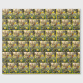 Robin Singing Into a Daffodil Cadeaupapier (Vlak)