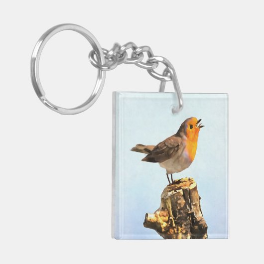 Robin singing sleutelhanger (Voorkant Links)