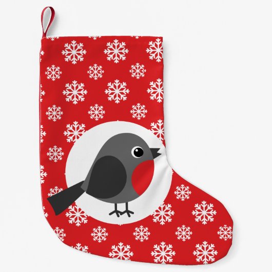 Robin Snowflakes Red Kleine Kerstsok (Voorkant)
