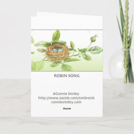 Robin Song Birthday Kaart (Achterkant)