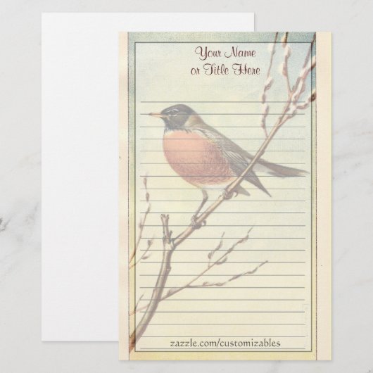  Robin Stationery Briefpapier (Voorkant / Achterkant)