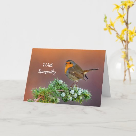 Robin Sympathy Card Kaart (Gele Bloem)