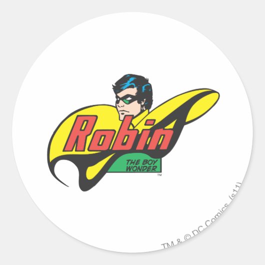 Robin The Boy Wonder Ronde Sticker (Voorkant)