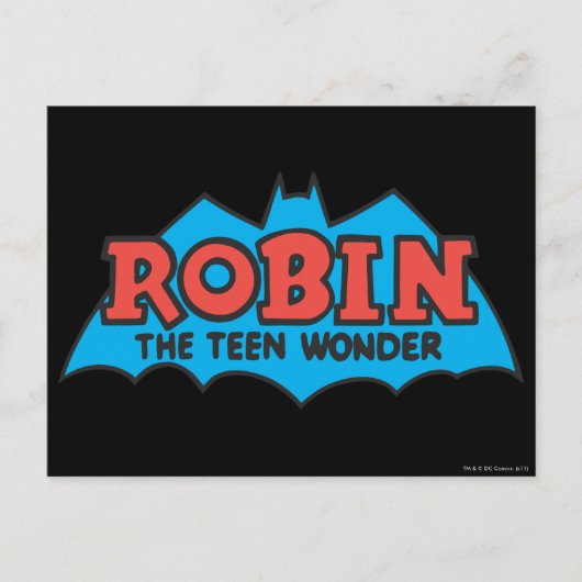 Robin The Teen Wonder Logo Briefkaart (Voorkant)