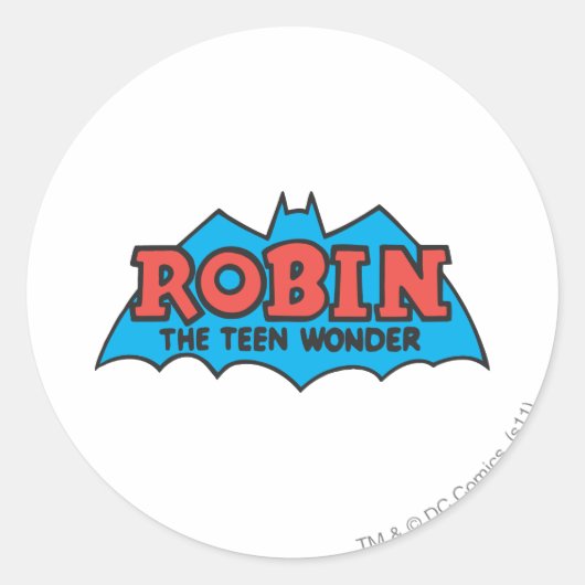 Robin The Teen Wonder Logo Ronde Sticker (Voorkant)