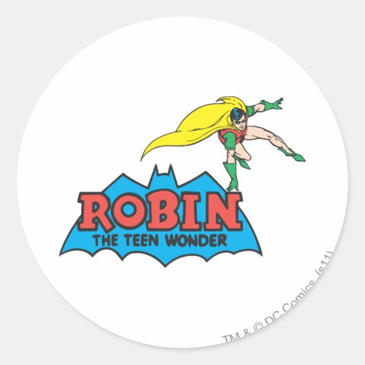 Robin The Teen Wonder Ronde Sticker (Voorkant)