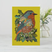 robin tuin chartreuse feestdagenkaart (Staand voorkant)