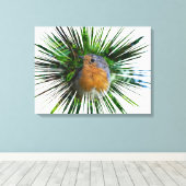 Robin up close canvas print (Insitu (Houten vloer))