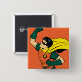 Robin Uppercut Vierkante Button 5,1 Cm (Voorkant /achterkant)