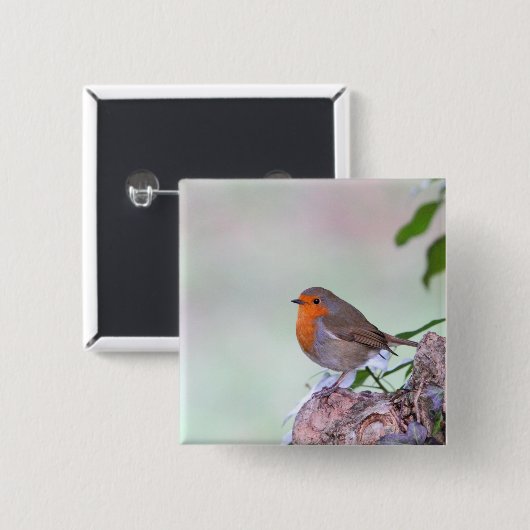 Robin Vierkante Button 5,1 Cm (Voorkant /achterkant)