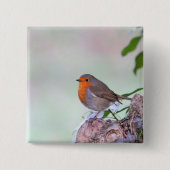 Robin Vierkante Button 5,1 Cm (Voorkant)