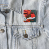 Robin Vierkante Button 5,1 Cm (In situ)