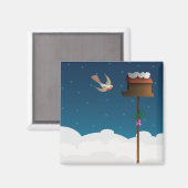 Robin, vierkante magneet (Voorkant / Achterkant)