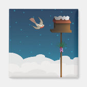 Robin, vierkante magneet (Voorkant)