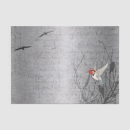 Robin vliegt tissuepapier