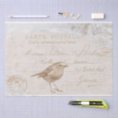 Robin Vogel Franse Postkaart Decoupage Blauw Tissuepapier (Craft)