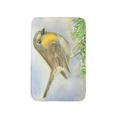 Robin vogel op een bevroren jeneverbes badmat (Voorkant Verticaal)