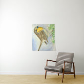 Robin vogel op een bevroren jeneverbes wandkleed (In situ)