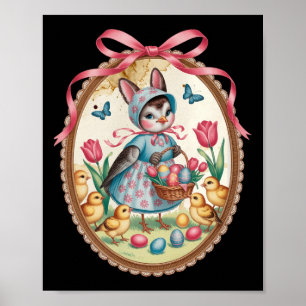 Robin Vogel Paashaas Eiers zoeken Vintage Lente Pi Poster