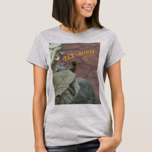 Robin vogel tuin Vlieg hoog personaliseer verjaard T-shirt