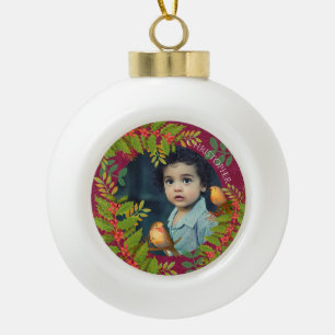Robin Vogels Hulstbes Foto Wijn Keramische Bal Ornament