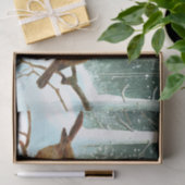 Robin Vogels Op Tak Sneeuwwoud Winter Kerstmis Tissuepapier (Geschenk)