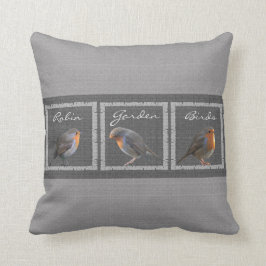  Robin-vogels, roestkleurige donkergrijze schoot Kussen