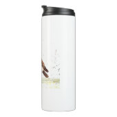 Robin waterverf winter kerstvogelbos thermosbeker (Geroteerd rechts)