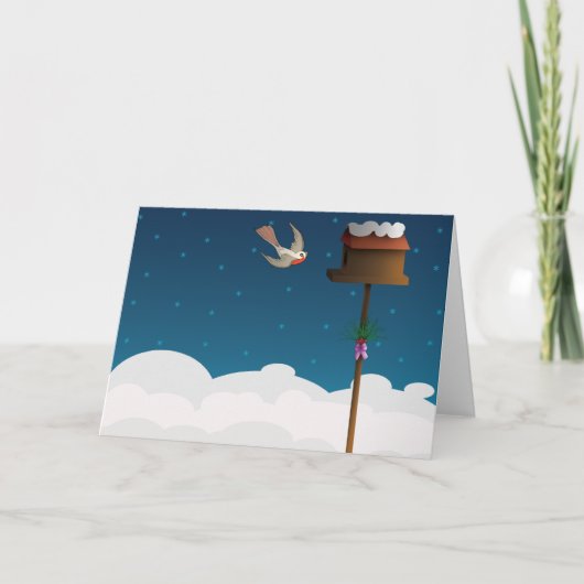 Robin, wenskaart feestdagen kaart (Voorkant)