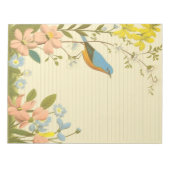 Robin:  Whimsical Flower Notitieblok (Voorkant)