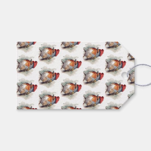 Robin Winter Delight Cadeaulabel (Voorkant (Horizontaal))