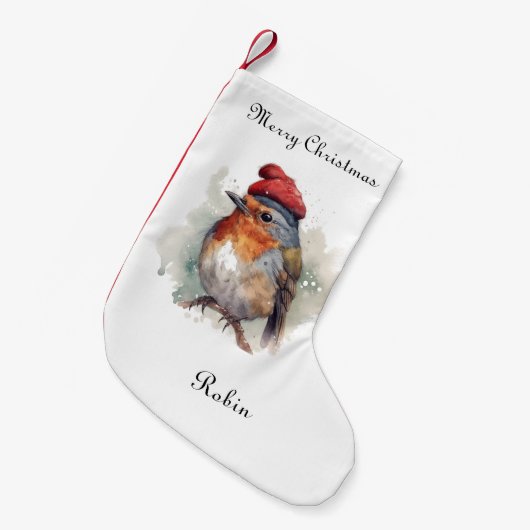 Robin Winter Delight, op maat Kleine Kerstsok (Voorkant (Hangend))