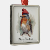 Robin Winter Delight, op maat Metalen Ornament (Rechts)