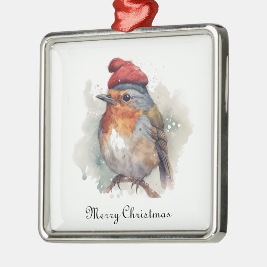 Robin Winter Delight, op maat Metalen Ornament (Links)