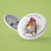 Robin Winter Delight, op maat Ronde Button 5,7 Cm