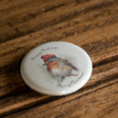 Robin Winter Delight, op maat Ronde Button 5,7 Cm