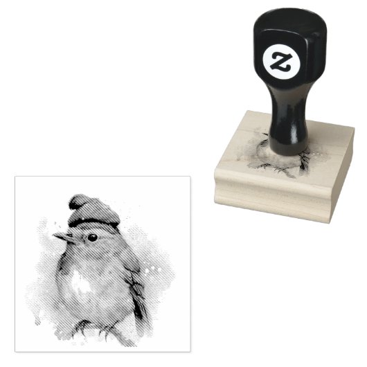 Robin Winter Delight, op maat Rubberstempel (Gestempeld)