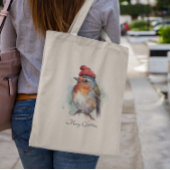 Robin Winter Delight, op maat Tote Bag