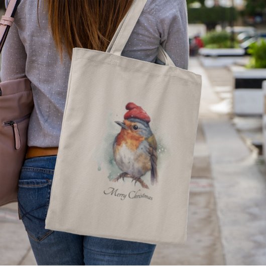 Robin Winter Delight, op maat Tote Bag