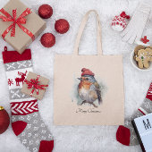 Robin Winter Delight, op maat Tote Bag