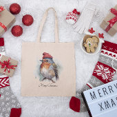 Robin Winter Delight, op maat Tote Bag