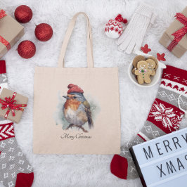 Robin Winter Delight, op maat Tote Bag