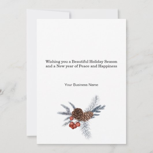 Robin Winter Vogels Zakelijke Kerstvakantie Kaart (Achterkant)