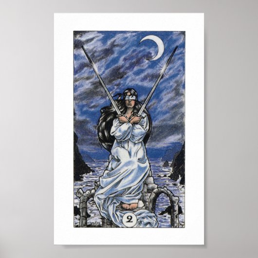 Robin Wood Tarot - 2 van Swords Poster (Voorkant)