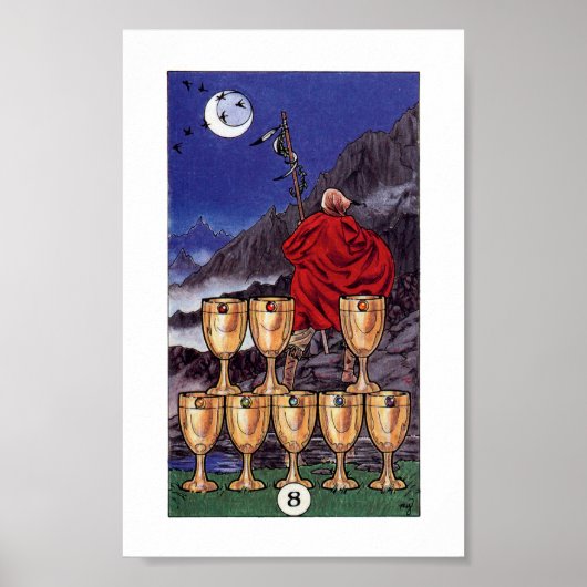 Robin Wood Tarot - 8 van Cups Poster (Voorkant)