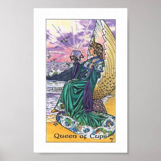 Robin Wood Tarot - Koningin van bekertjes Poster (Voorkant)