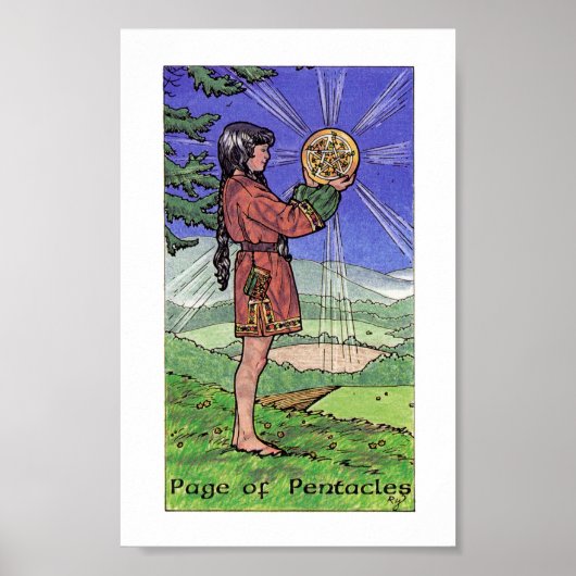 Robin Wood Tarot - Pagina van Pentacles Poster (Voorkant)