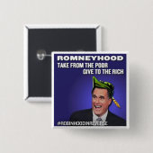 Robinnaat in omgekeerde Romneyhood Vierkante Button 5,1 Cm (Voorkant /achterkant)